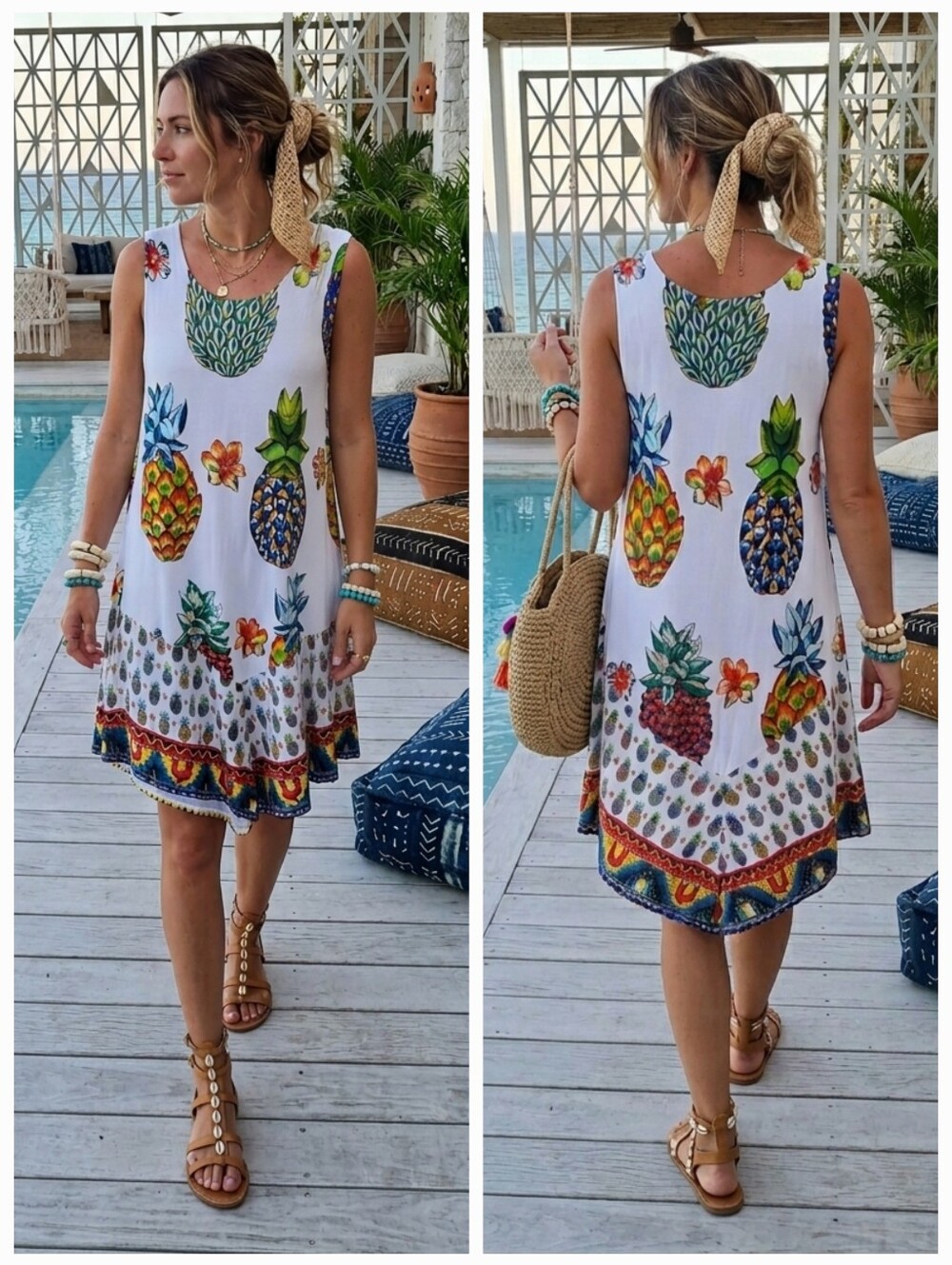 NWOT Desigual XL Bohemian Eclectic Artsy Resortwear Rouses Sleeveless Dress